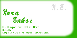 nora baksi business card